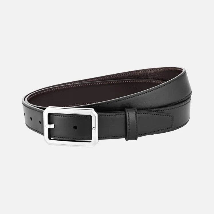 Cinture Montblanc Belt-Octagonal Cintura Pelle Nera / Marrone