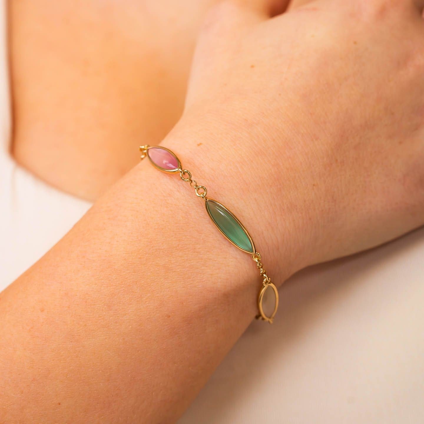 Bracciale Boccadamo Mediterranea Crisette Bronzo Pvd Oro Cristalli Multicolor