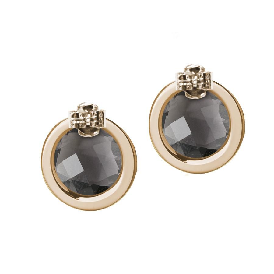 Orecchini a Lobo Boccadamo Mediterranea Sharada Bronzo Dorato Con Cristalli Contornati