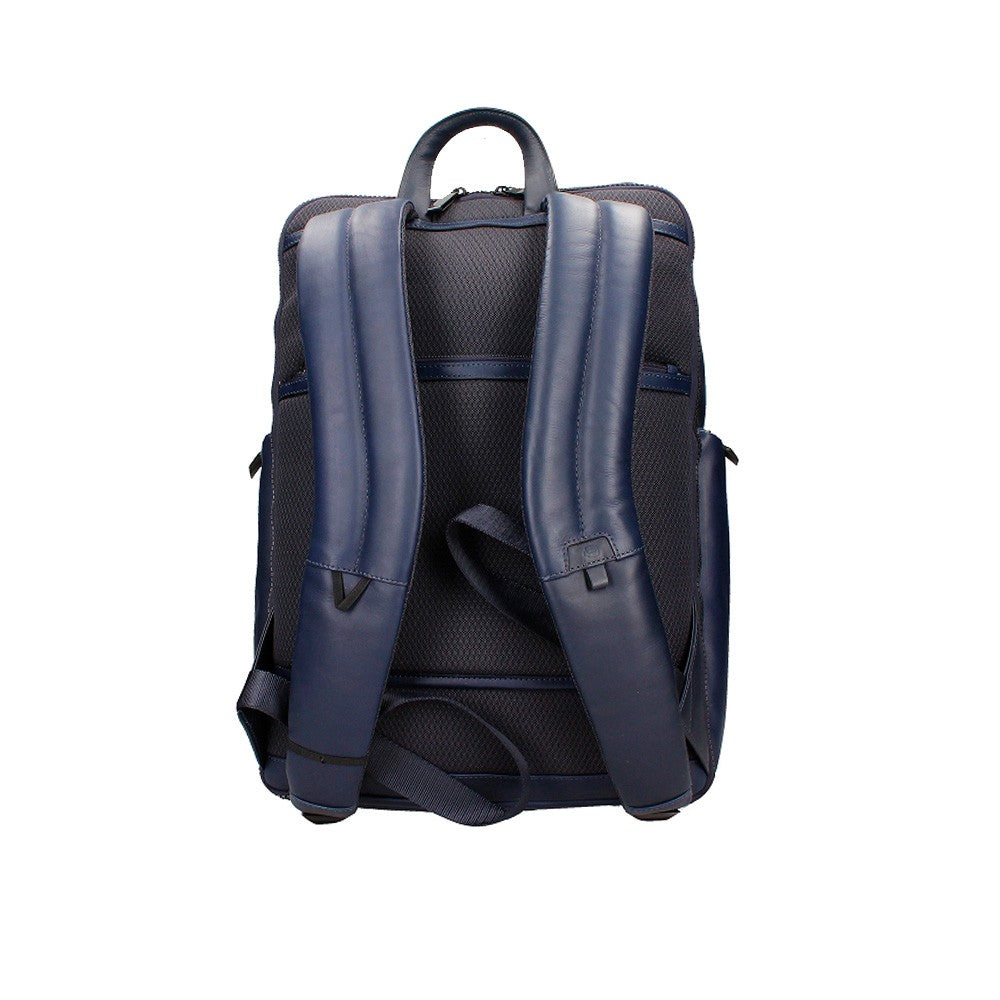 Zaini Piquadro Zaino Porta Pc Ipad In Pelle Blu