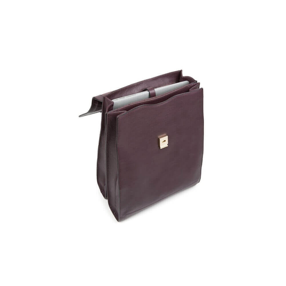 Zaini Piquadro Zaino Donna Porta Pc Ipad In Pelle Bordeaux